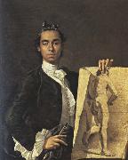 Luis Melendez Self-Portrait with a Drawing of a Male Nude china oil painting reproduction